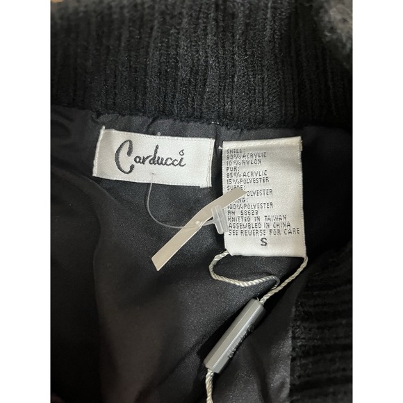 Carducci Womens Zip Up Jacket Size Small Black With Buckles Fuzzy - Picture 5 of 9